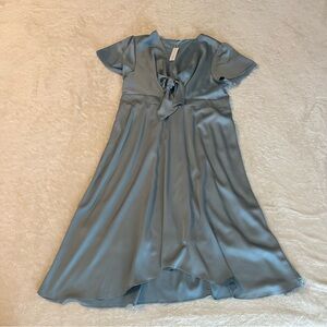Baltic Born Poppy Satin Midi Dress in Light Blue size XXXL